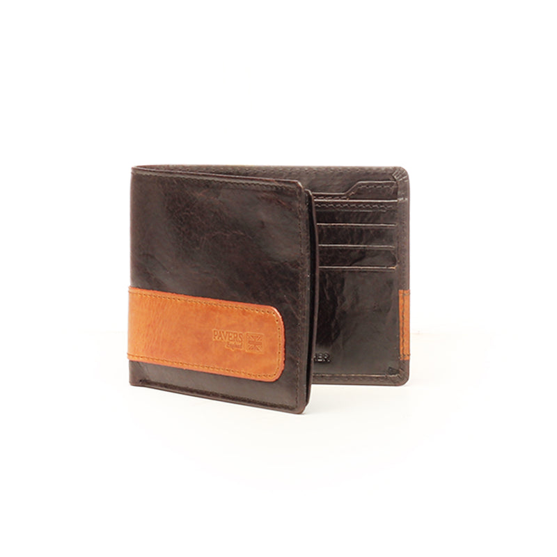 Formal/Casual Two-Fold Leather Wallet For Men - Brown - Bags & Accessories - Pavers England