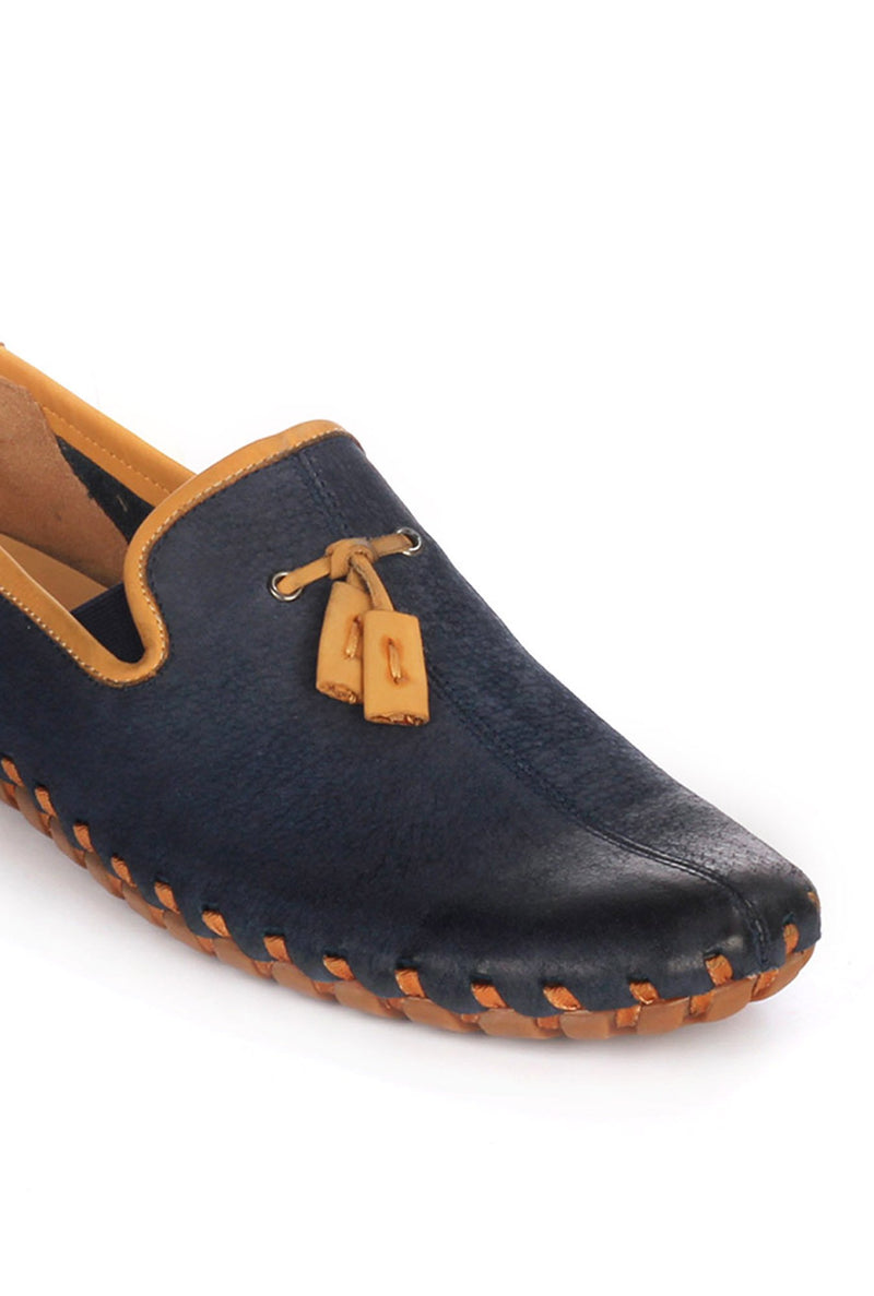 Tassled Slipon Shoes For Men - Navy - Moccasins - Pavers England