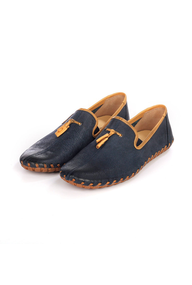 Tassled Slipon Shoes For Men - Navy - Moccasins - Pavers England