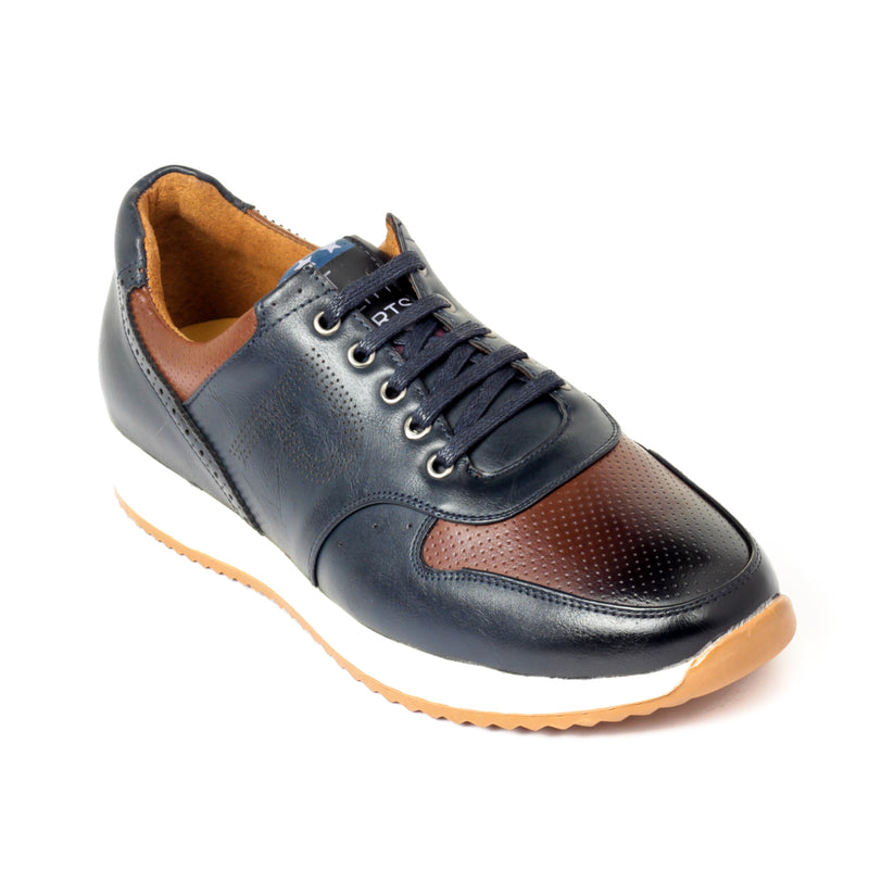 Synthetic Leather Lace-ups - Navy - Sneakers - Pavers England