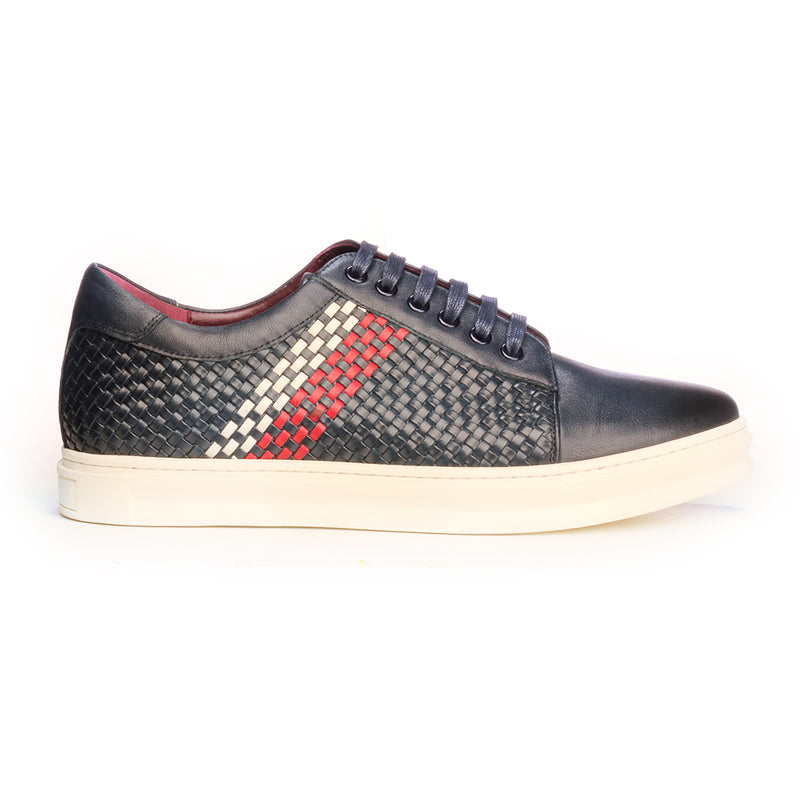Striped And Checkered Sneakers For Men - Navy - Sneakers - Pavers England