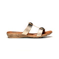 Casual T-Strap Mule Wedges for Women-Gold - Open Mules - Pavers England