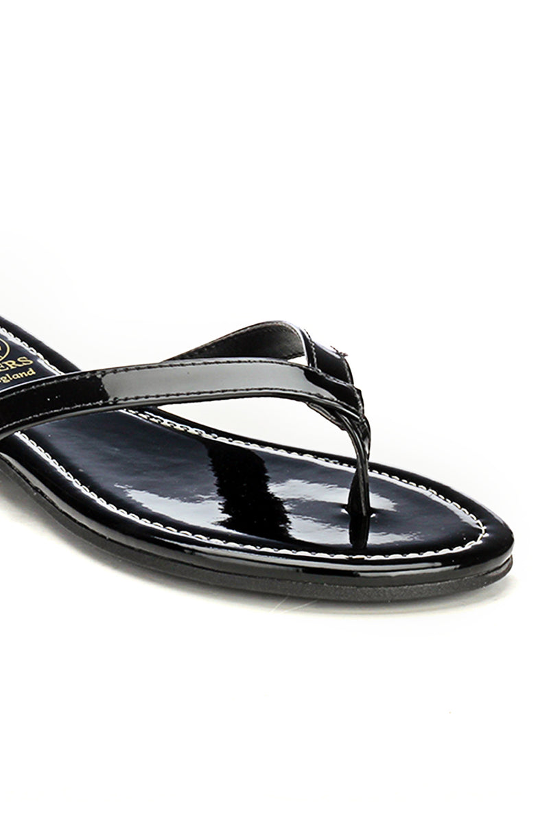 Jewel Embellished Flip Flops for Women-Black - Toeposts - Pavers England