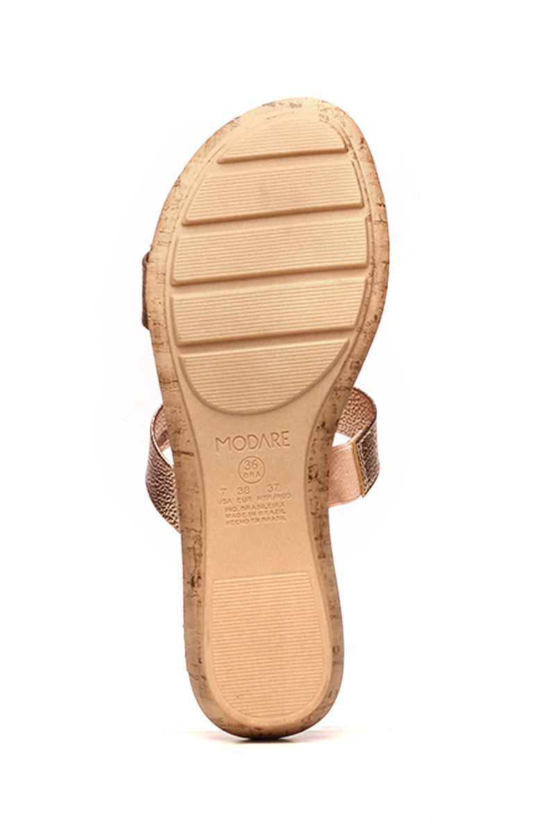 Casual T-Strap Mule Wedges for Women-Gold - Open Mules - Pavers England