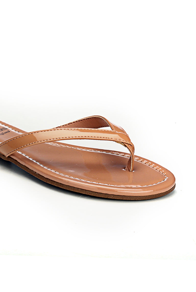 Jewel Embellished Flip Flops for Women-Nude - Toeposts - Pavers England