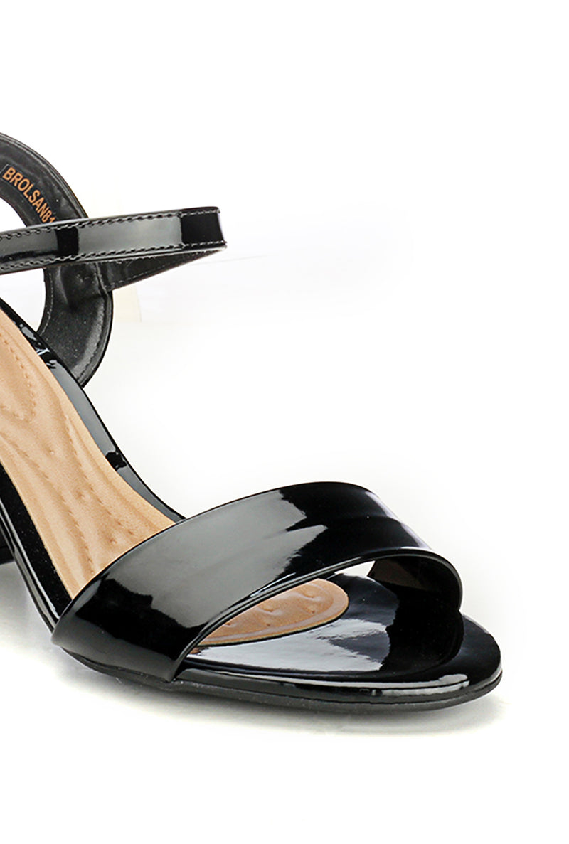 Heel Sandals with Buckle Fastening for Women-Black - Sandals - Pavers England
