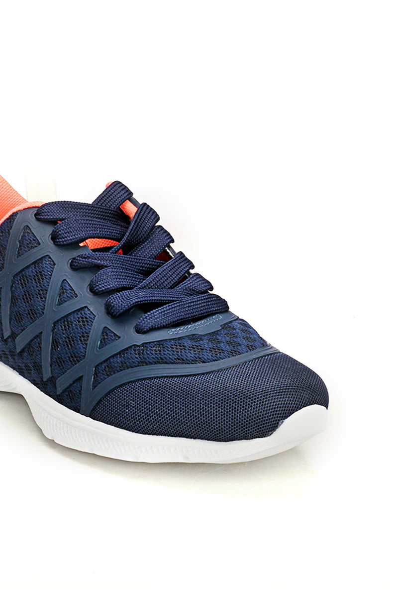 Casual Textile Lace-ups for Women - Navy - Sneakers - Pavers England