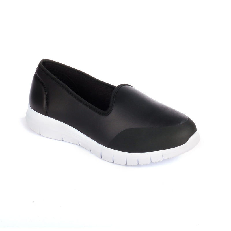 Textile Loafers for Women for Casual / College wear - Black - Full Shoes - Pavers England
