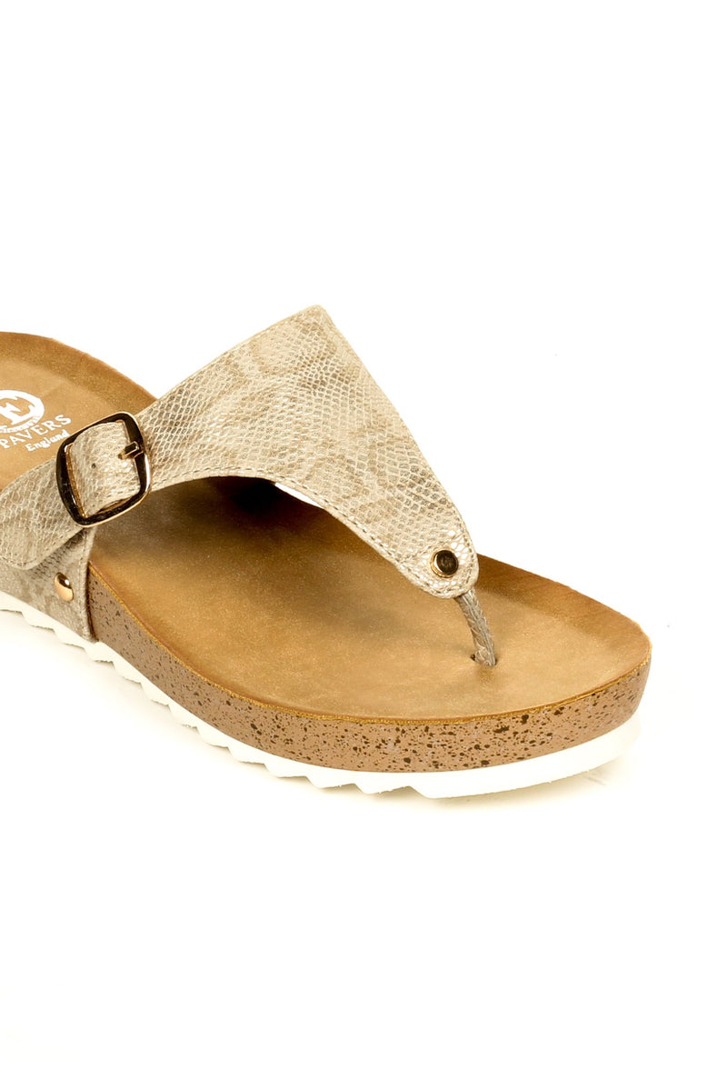 Casual Buckle Wedges for Women-Beige - Toeposts - Pavers England
