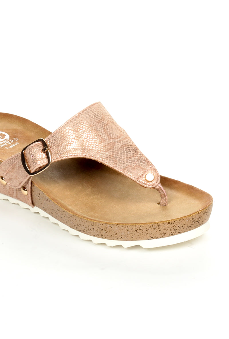 Casual Buckle Wedges for Women-Pink - Toeposts - Pavers England