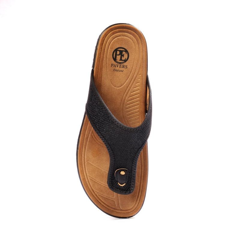 Toe Post with Medium Wedge Heel & T straps for Women - Toeposts - Pavers England
