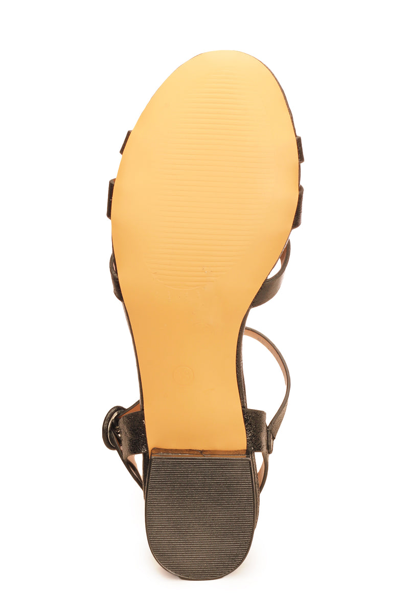 Solid Black Textile Sandals for Women - Sandals - Pavers England