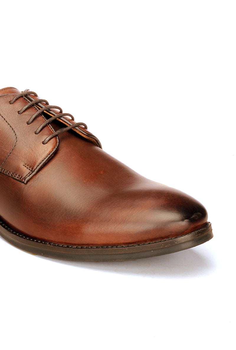 Plain Toe Derby Shoes for Men