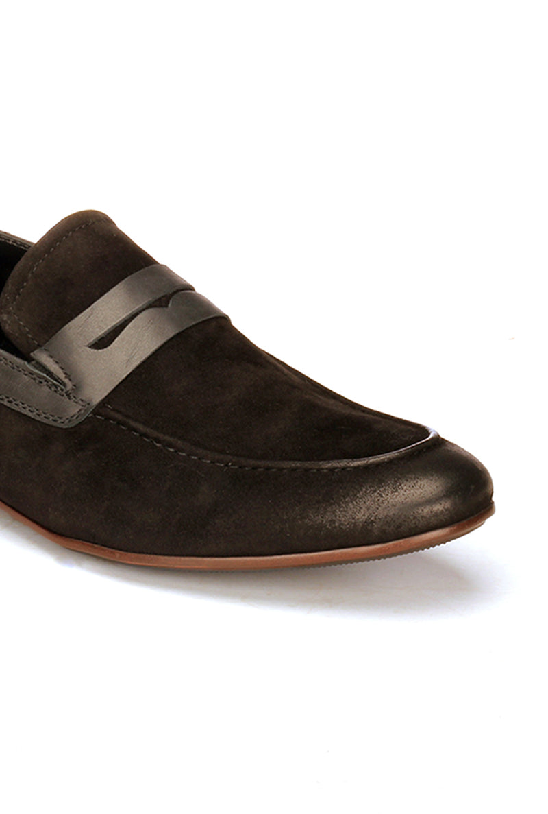 Suede Loafers For Men - Black - Wedding & Occasion - Pavers England
