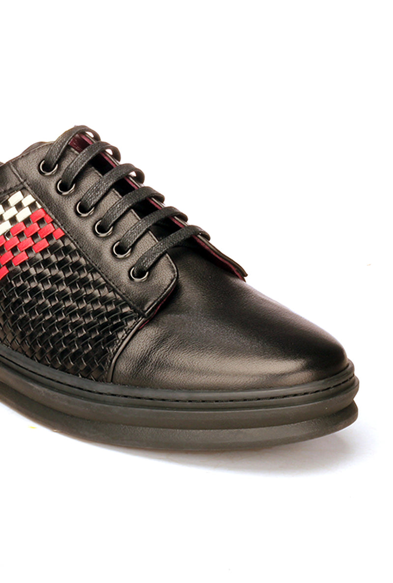 Striped And Checkered Sneakers For Men - Black - Sneakers - Pavers England