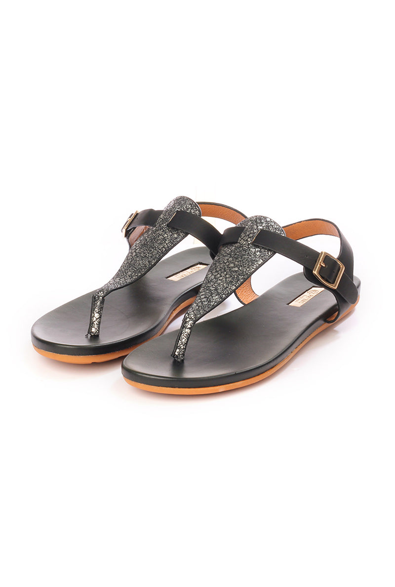 Low Heel Sandals for Women for Casual / Festive use - Black - Sandals - Pavers England