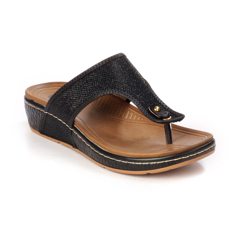 Toe Post with Medium Wedge Heel & T straps for Women - Toeposts - Pavers England