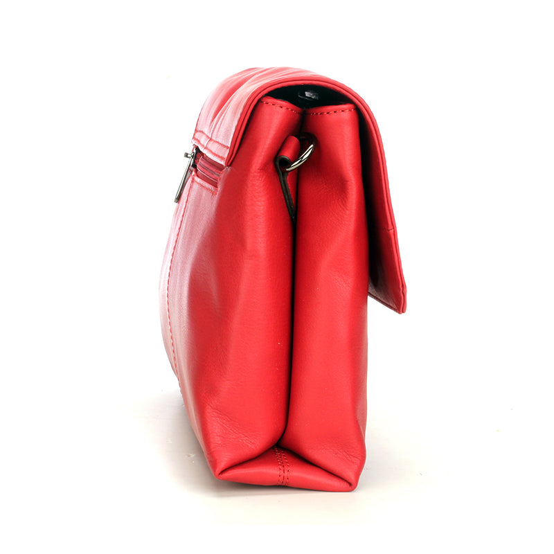 Red Leather Sling Bag for Women