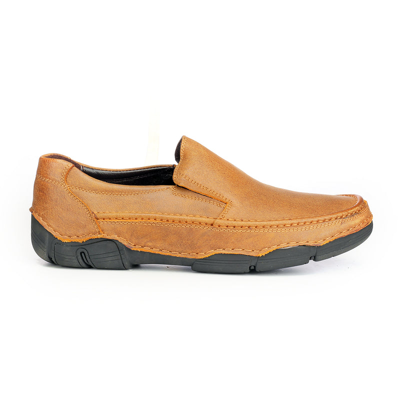 Trendy Textured Leather Slip-on - Tan - Comfort Fits - Pavers England