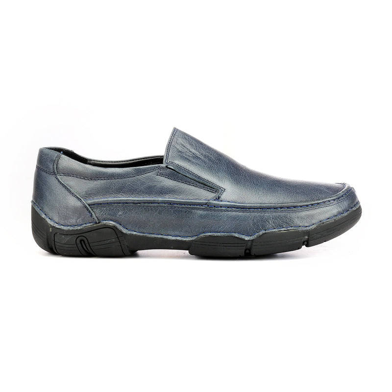 Trendy Textured Leather Slip-on - Navy - Comfort Fits - Pavers England