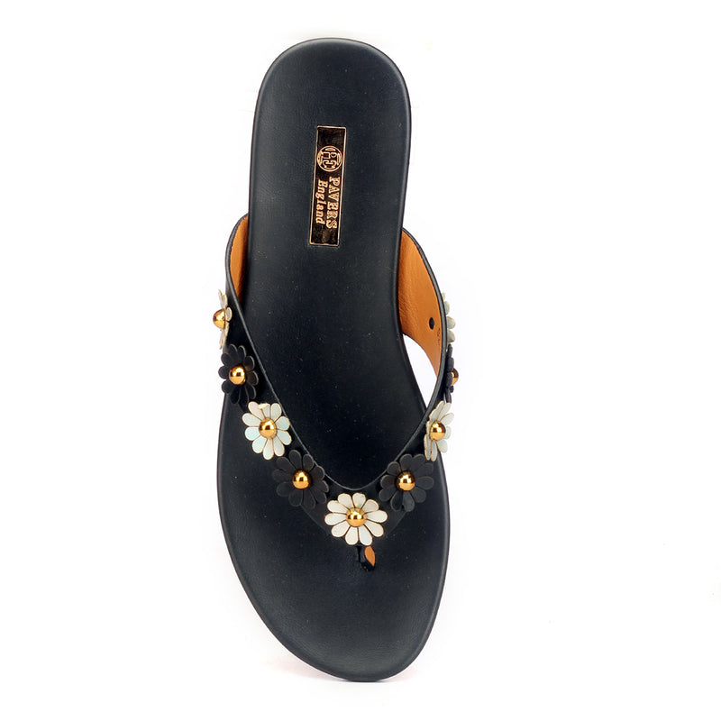 Chic Floral Toepost for Women - Black - Toeposts - Pavers England