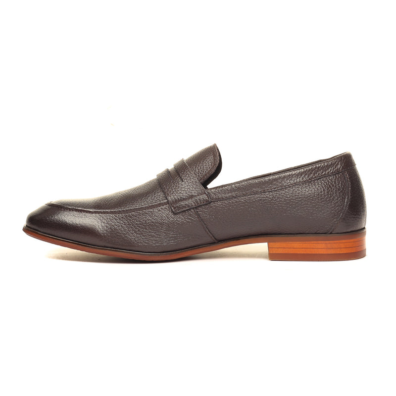 Men's Slip-on Shoe - Brown - Formal Loafers - Pavers England