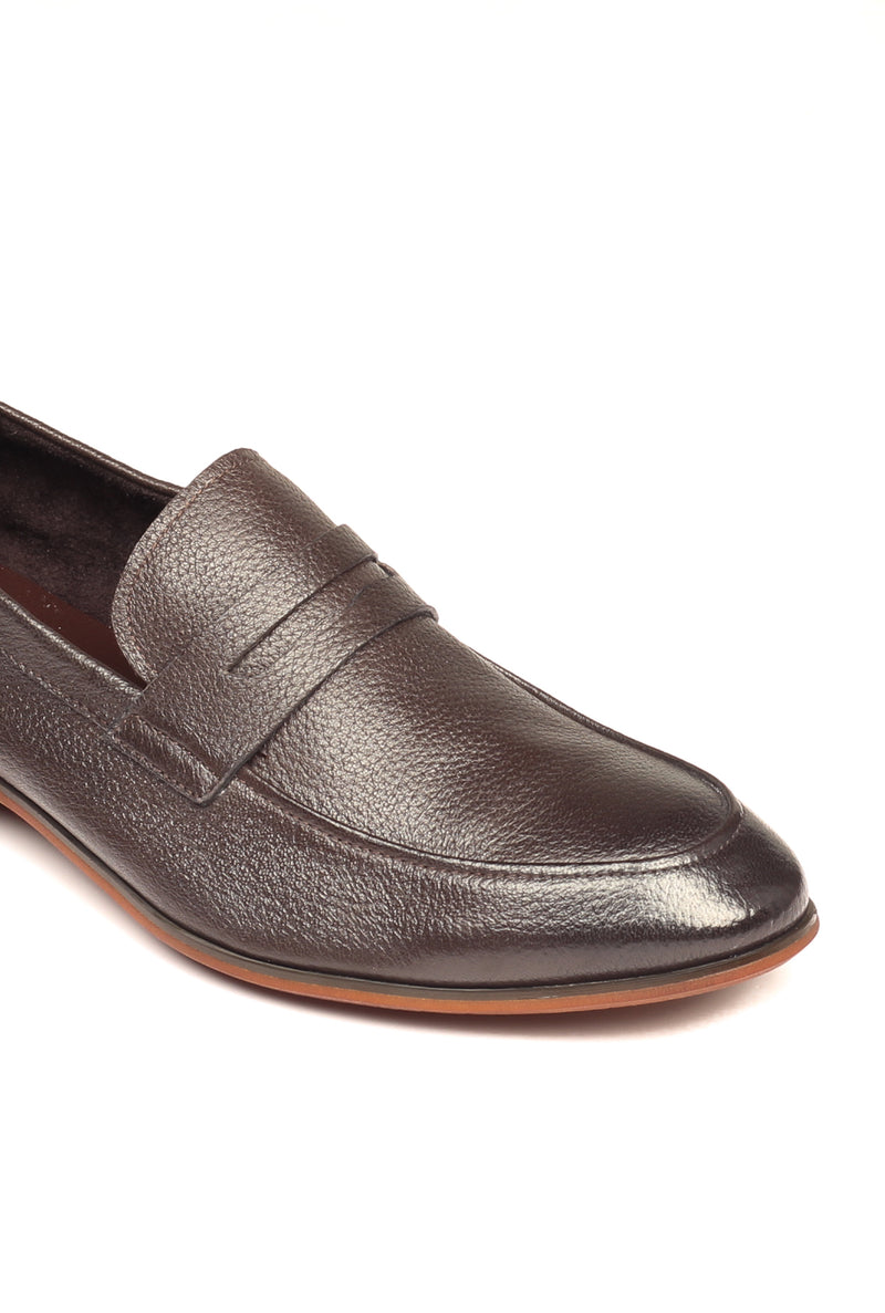 Men's Slip-on Shoe - Brown - Formal Loafers - Pavers England