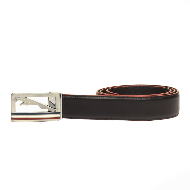 Metallic Closure Leather Belt for Men - Black - Bags & Accessories - Pavers England