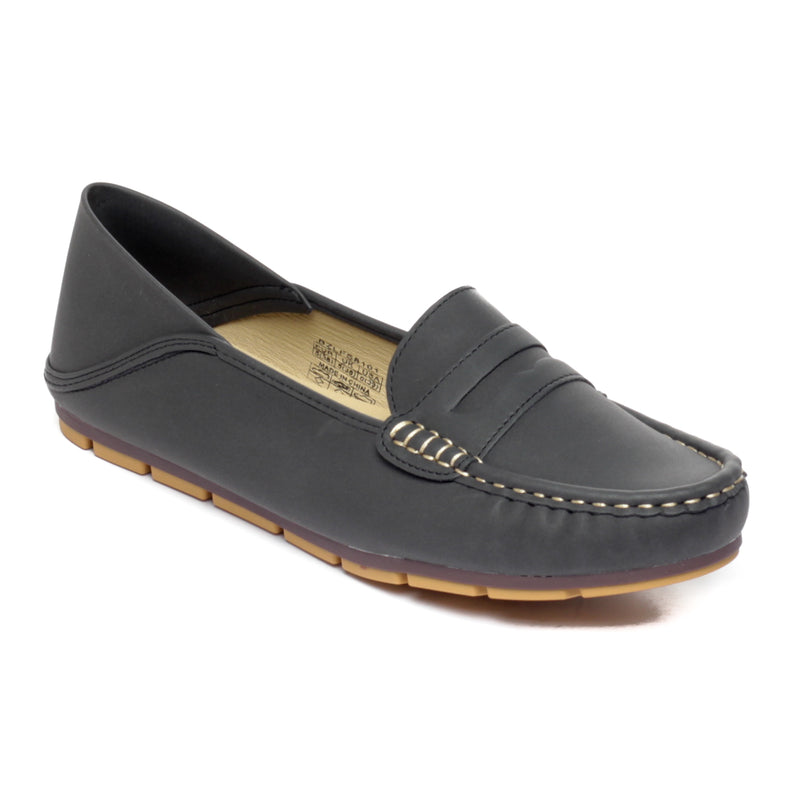 Women's Penny Loafers-Black - Full Shoes - Pavers England