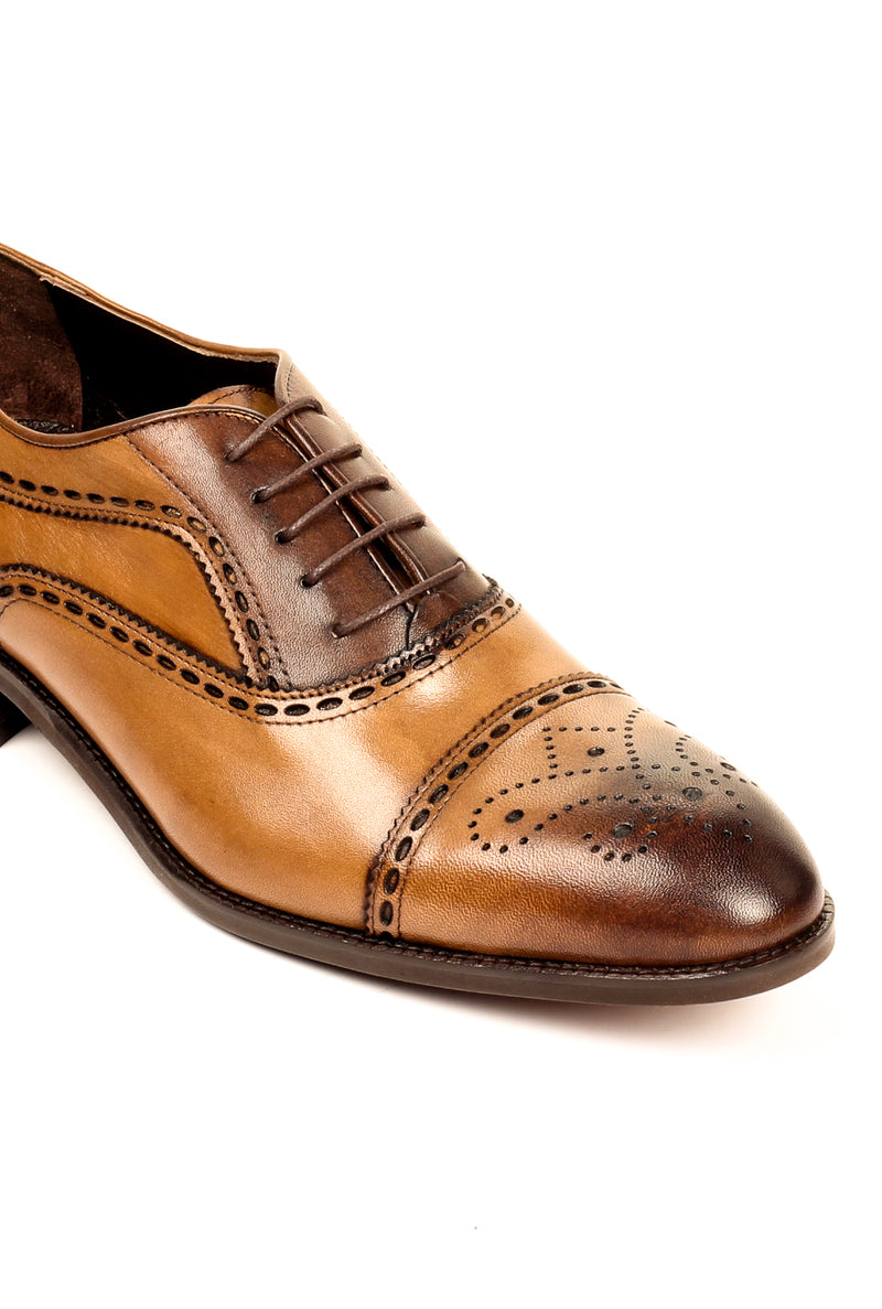 Men's Formal Shoe - Taupe - Laced Shoes - Pavers England