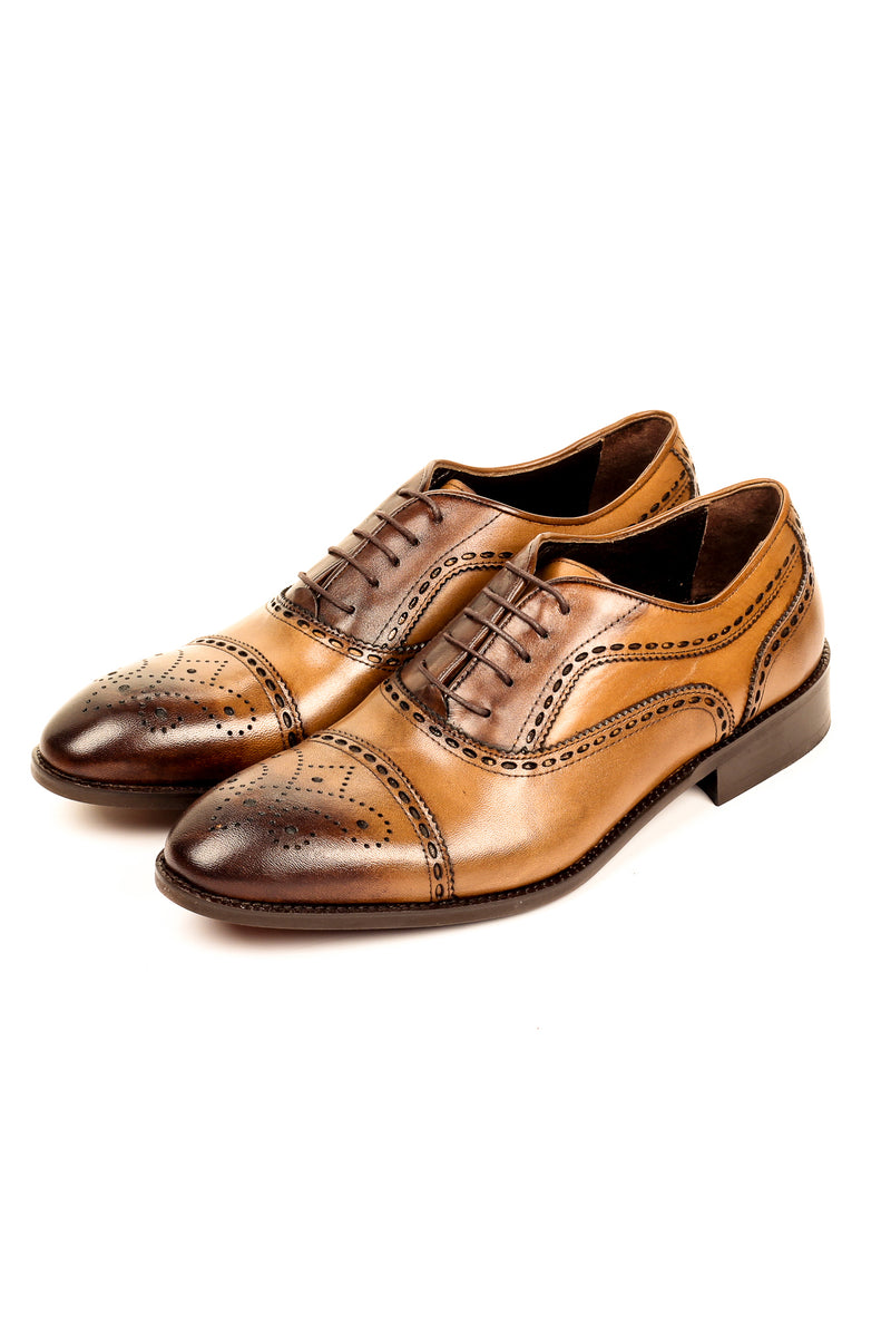 Men's Formal Shoe - Taupe - Laced Shoes - Pavers England