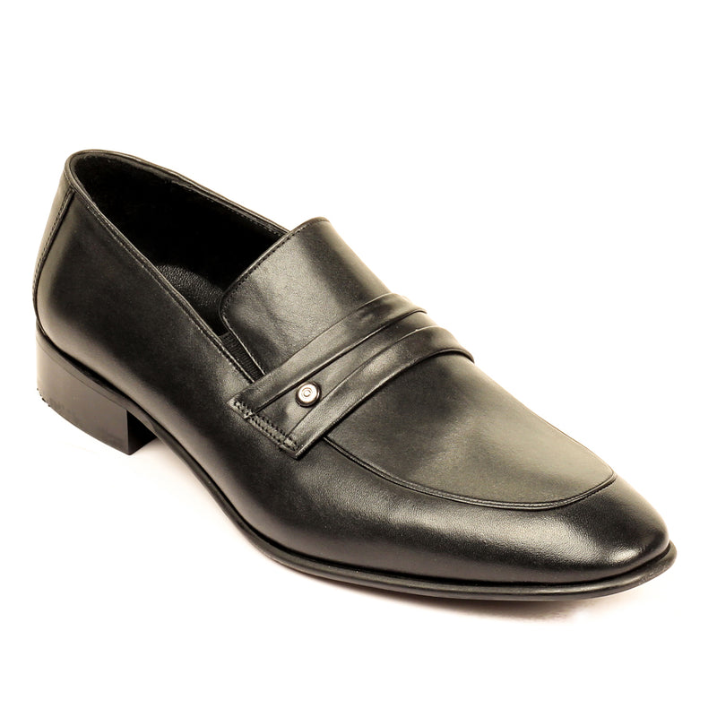 Leather Slip-ons for Men - Black - Formal Loafers - Pavers England