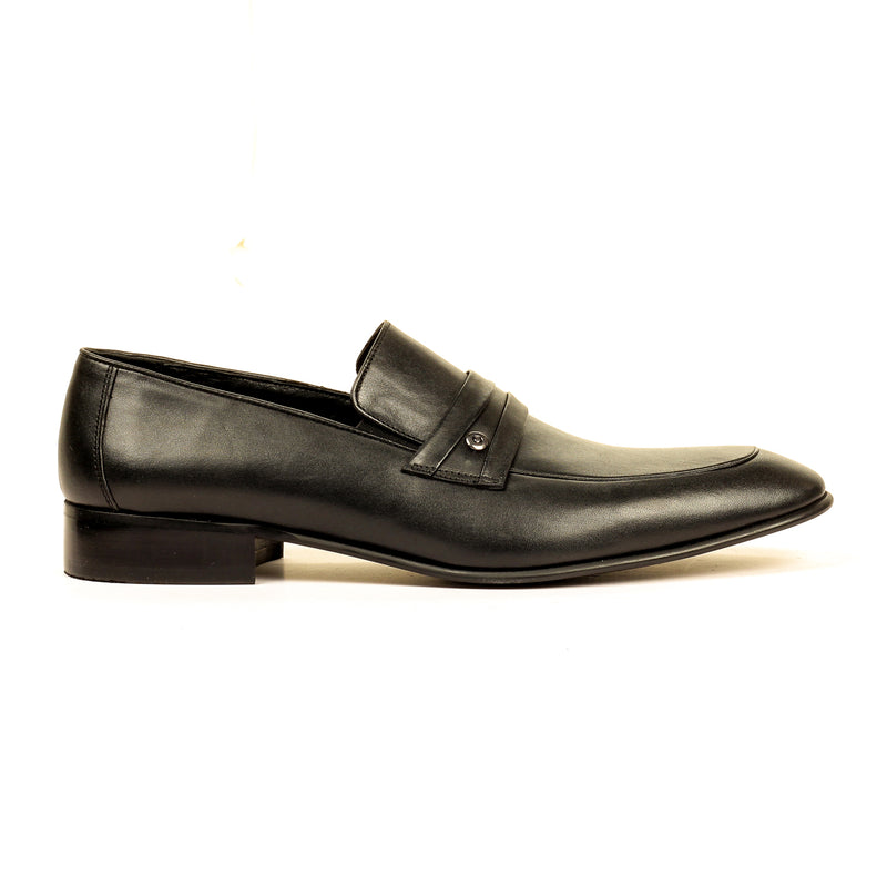 Leather Slip-ons for Men - Black - Formal Loafers - Pavers England