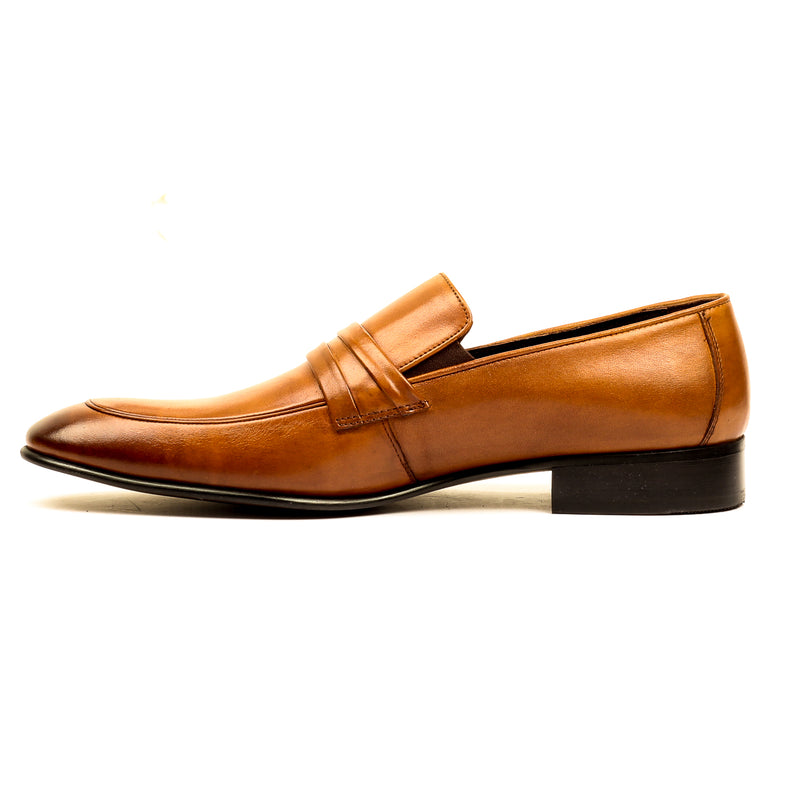 Leather Slip-ons for Men - Tan - Formal Loafers - Pavers England
