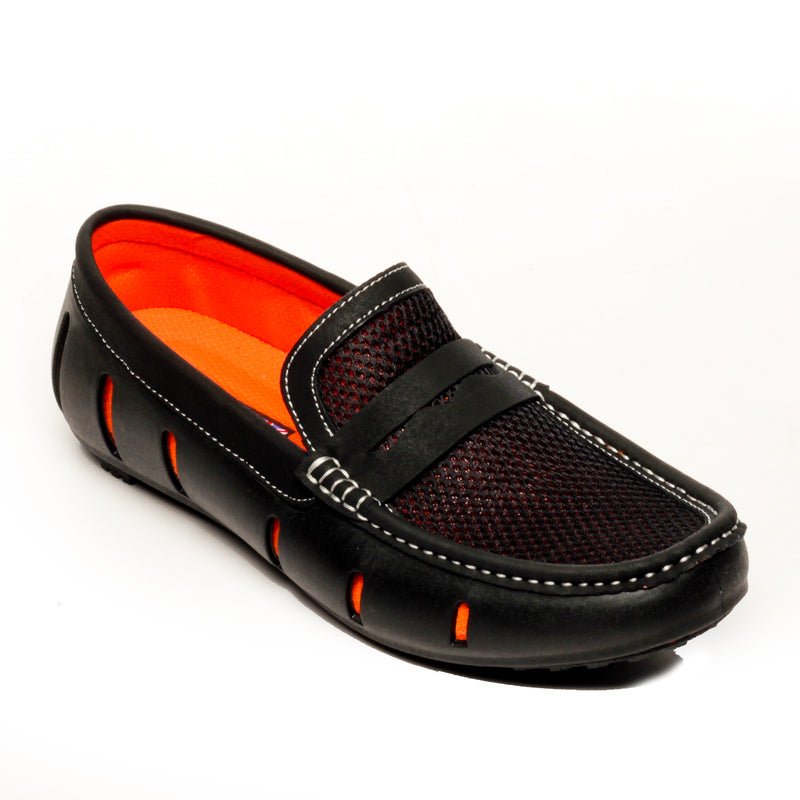Duo-Tone Men's Penny Loafers - Black - Moccasins - Pavers England