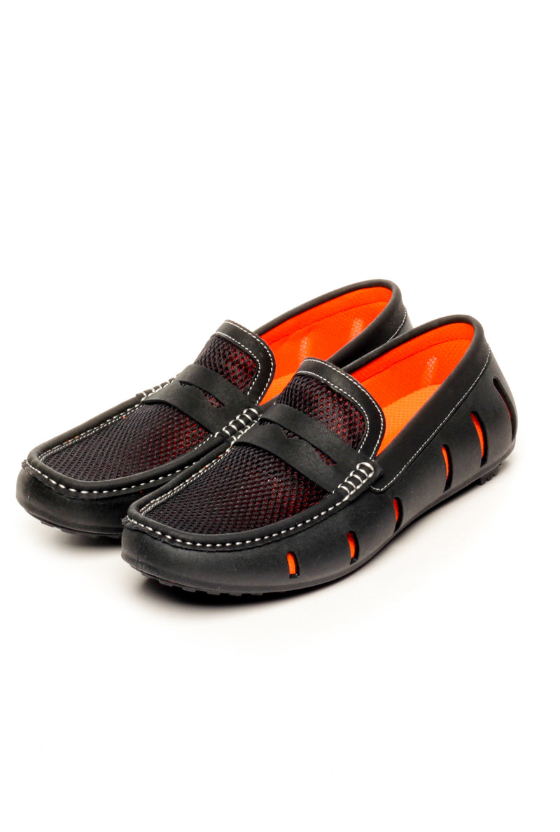 Duo-Tone Men's Penny Loafers - Black - Moccasins - Pavers England