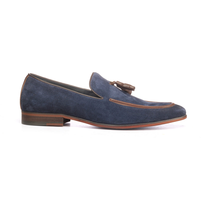 Suede Loafers For Men - Navy - Wedding & Occasion - Pavers England