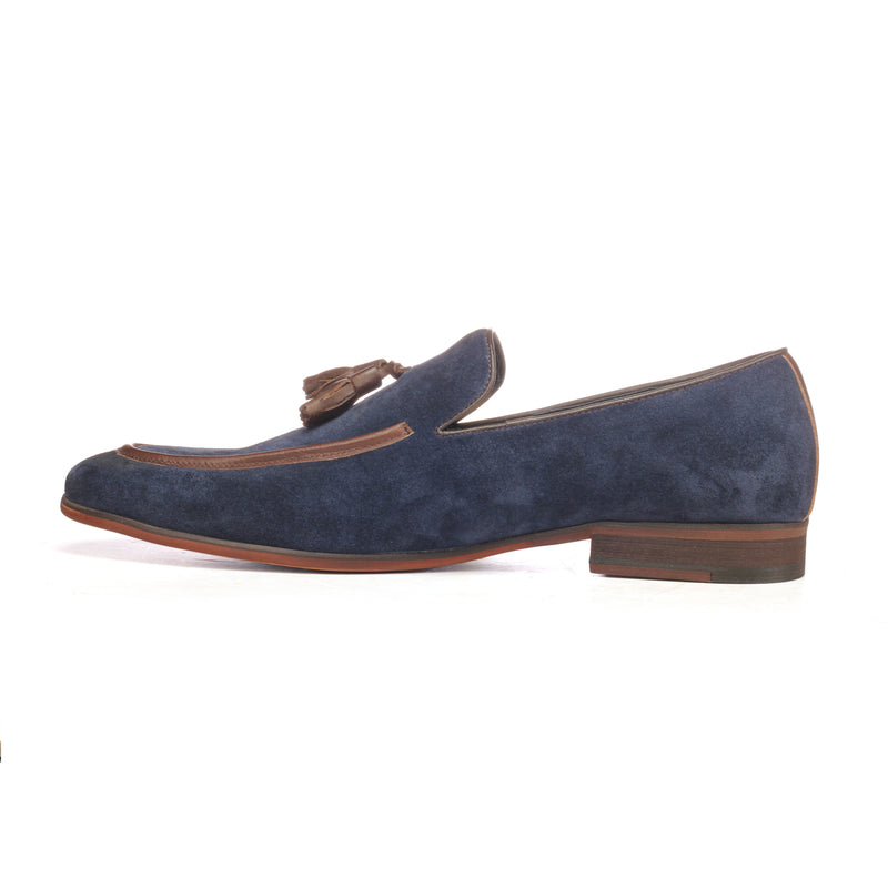 Suede Loafers For Men - Navy - Wedding & Occasion - Pavers England