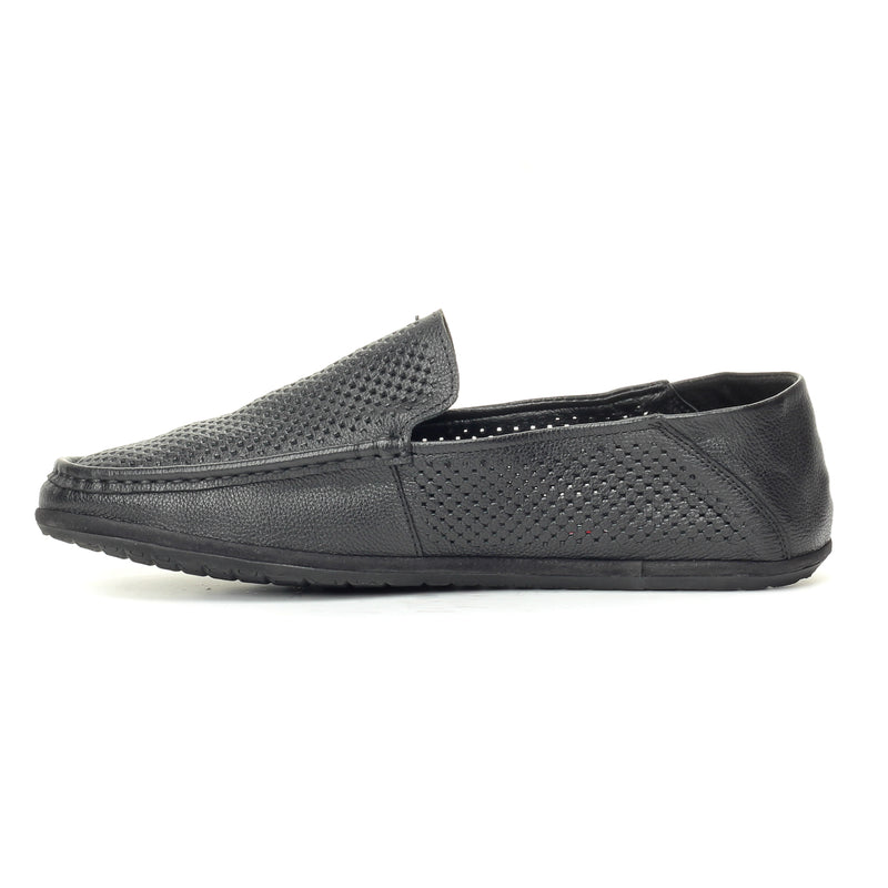 Laser Cut Loafers for Men - Black - Comfort Fits - Pavers England