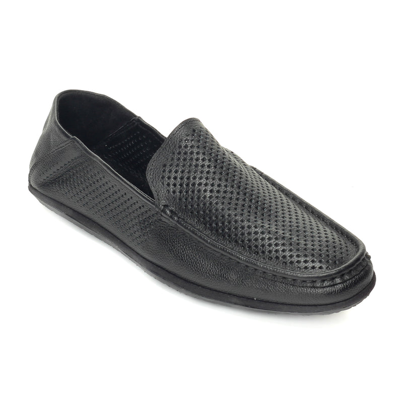 Laser Cut Loafers for Men - Black - Comfort Fits - Pavers England