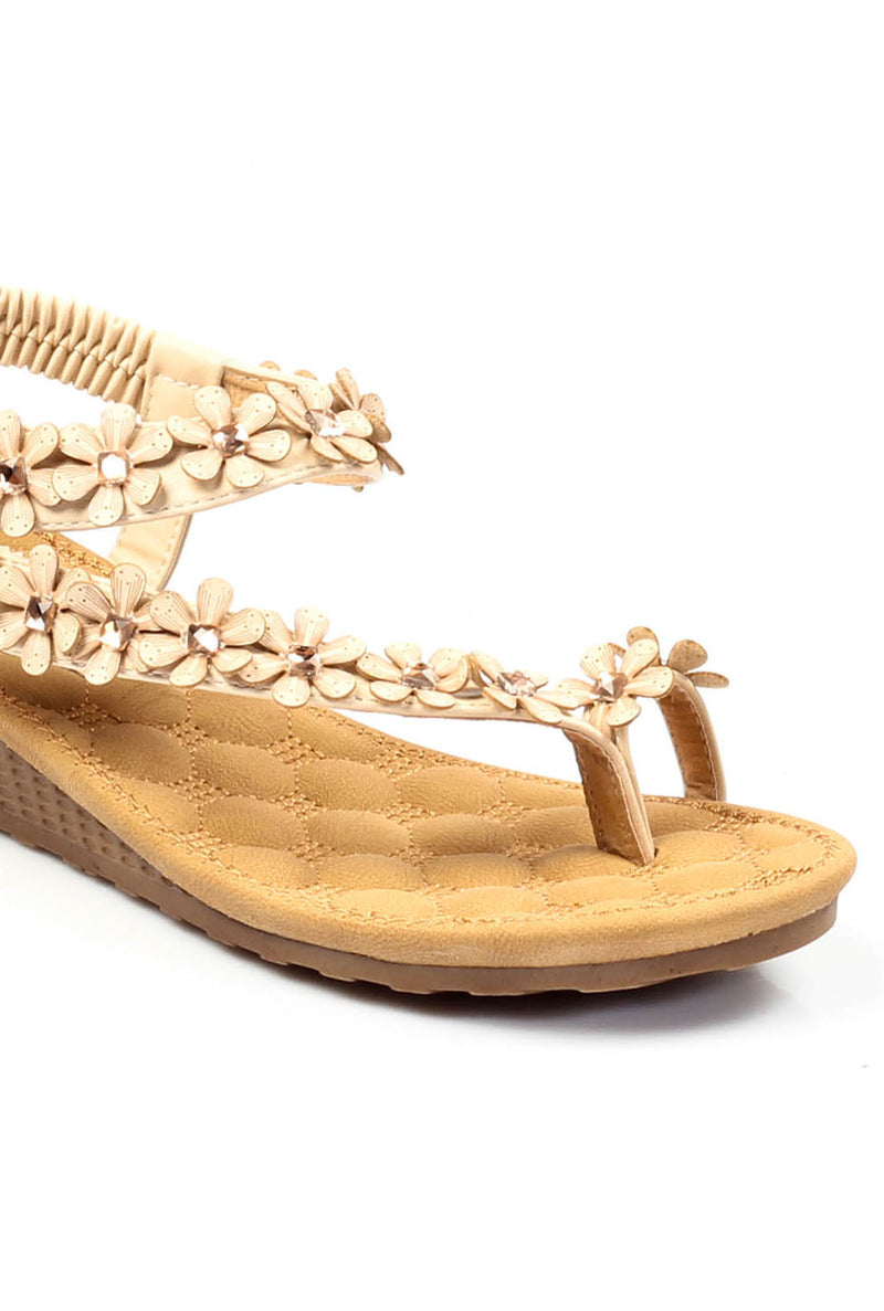 Wedge Sandals for Women-Beige