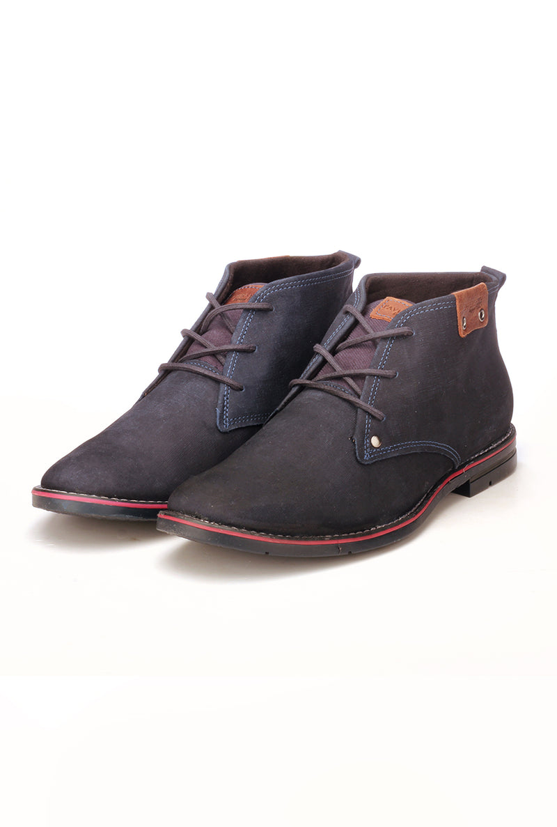 Men's Ankle Boot - Navy - Boots - Pavers England