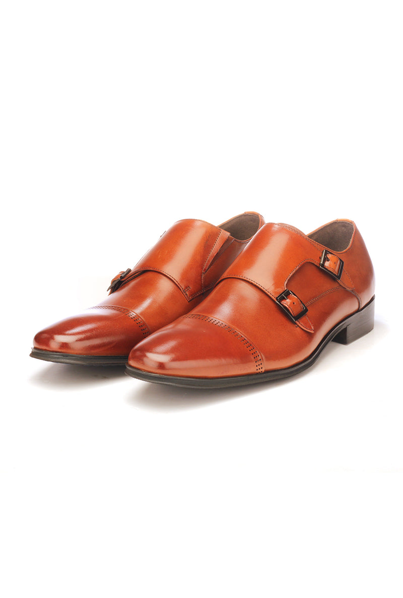 Men's Monk Shoe - Tan - Formal Loafers - Pavers England