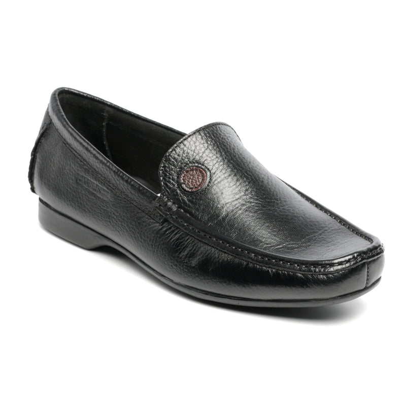 Split Toe Leather Slip-on Shoe - Black - Formal Loafers - Pavers England