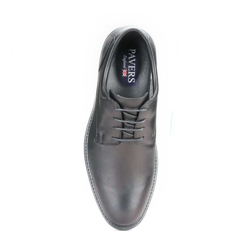 Plain Toe Derby Lace-Ups-Black - Laced Shoes - Pavers England