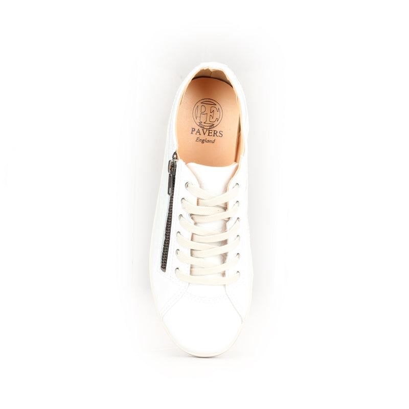 Women's Lace-up-White Patent - Sneakers - Pavers England