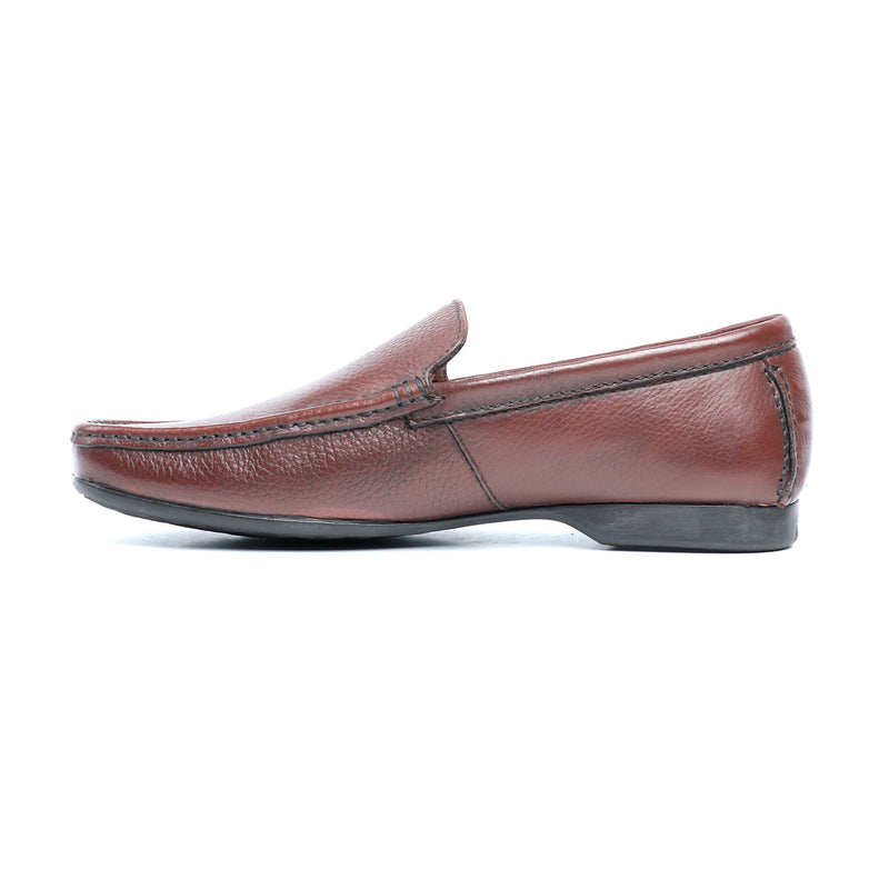 Split Toe Leather Slip-on Shoe - Brown - Formal Loafers - Pavers England