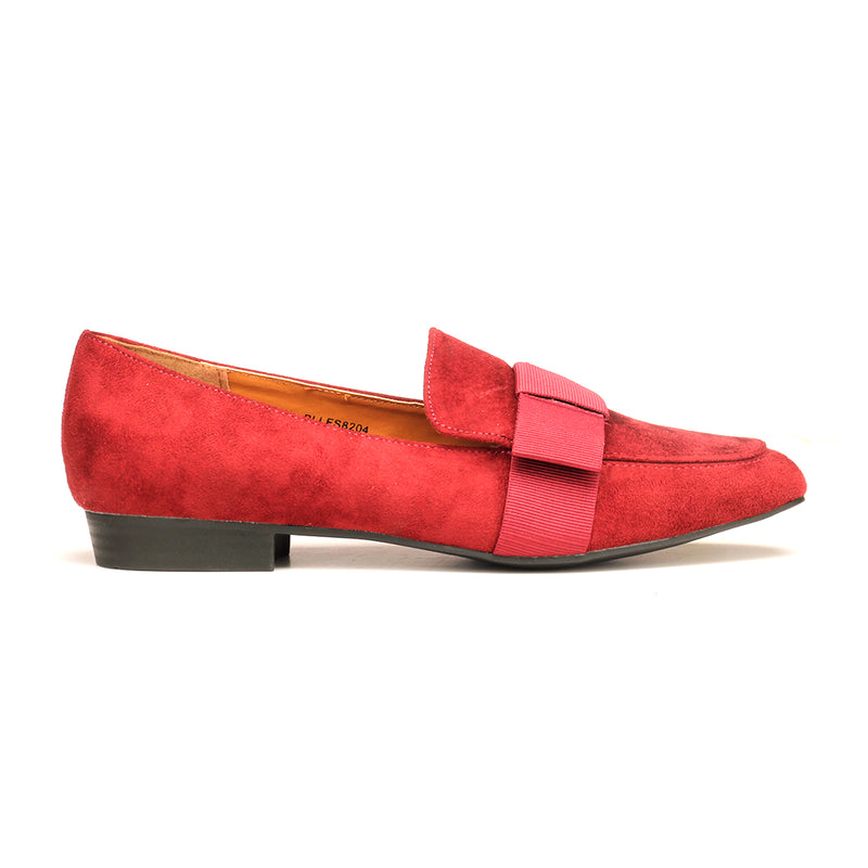 Textile Loafers with Medium Heel for Women