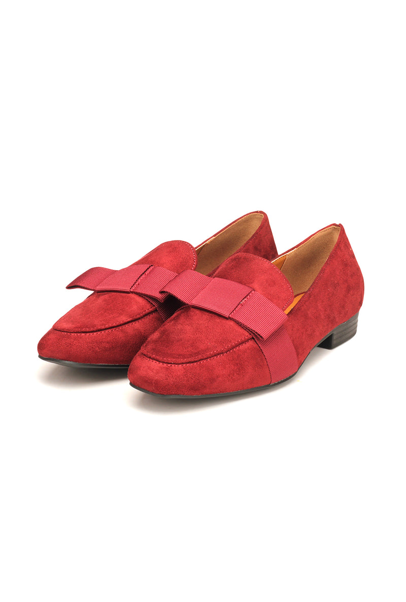 Textile Loafers with Medium Heel for Women