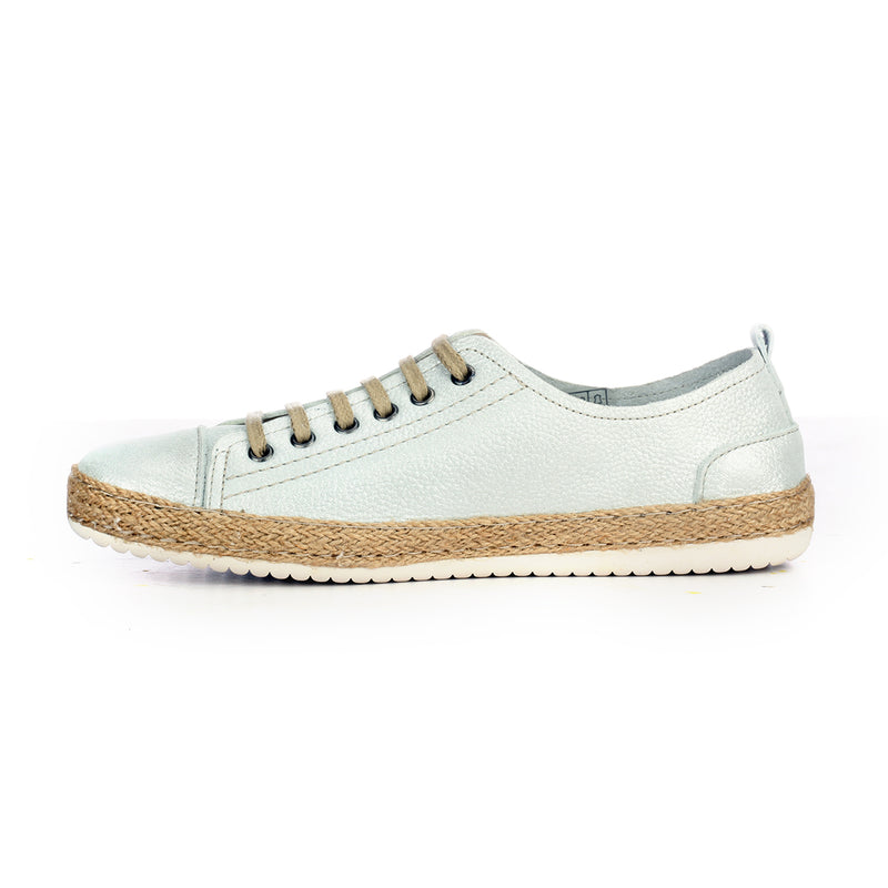 Leather Sneaker for Women - Silver - Sneakers - Pavers England